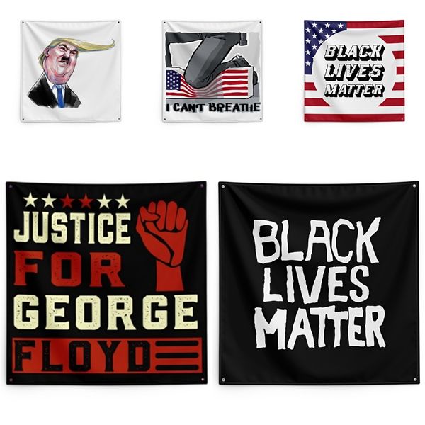 

george floyd printing tapestry black lives matter household wall banner black lives matter flag 150*150cm #qa11349