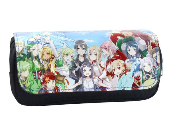 

sword art online colorful anime make-up bag boy and girl cosmetic cases kirigaya kazuto and yuuki asuna gift money bag