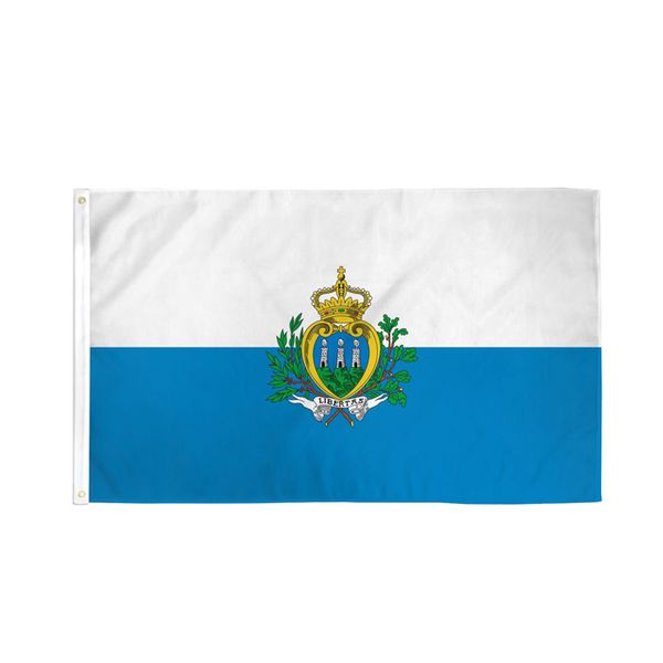 Bandiera personalizzata San Marino 3x5ft Poliestere stampato digitale di alta qualità Pubblicità per esterni Interni, Bandiera più popolare, Spedizione gratuita