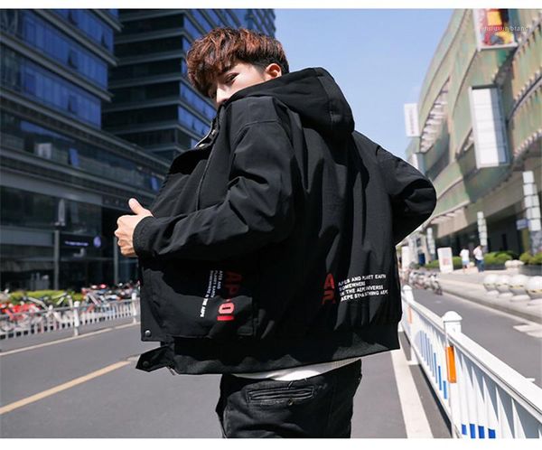 

designer jacket teenager long sleeve flight jacket plus size casual mens hooded coats letter printed mens, Black;brown