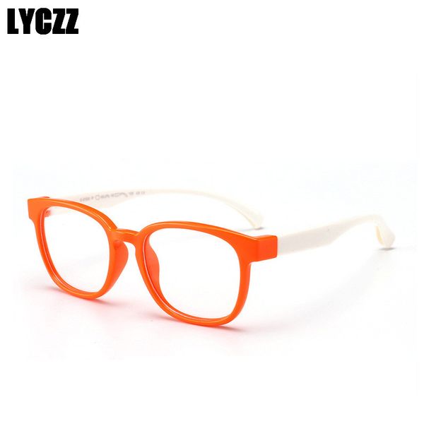 

wholesale-lyczz vintage silicone student glasses frame children myopia prescription eye optical kids spectacle frame for boys girl, Black