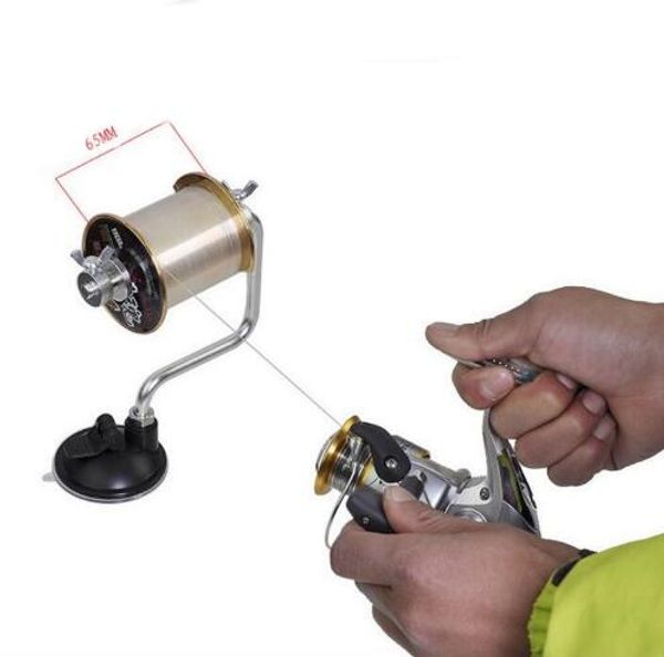 

portable aluminum fishing line winder reel spool spooler system tackle tool suction cup sea carp fishing tools and accessories