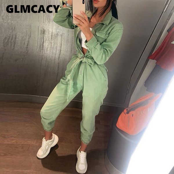 

solid long sleeve zipper pocket cargo jumpsuit women chic casual slim fit overalls, Black;white