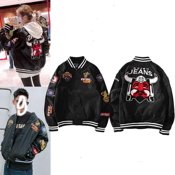 

men's luxury coats designer jacket new trends cow buddha embroidery hip hop couple fashion casual jacket, Black;brown