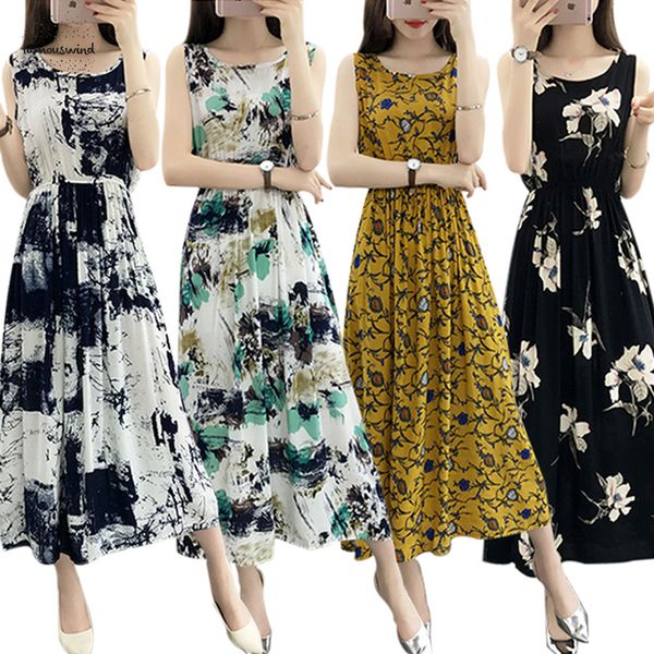 

summer women dress ladies maxi boho floral beach cotton dresses flower long female elegant sundress designer clothes, Black;gray