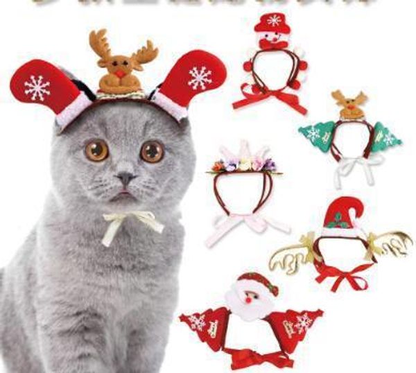 

christmas pet headband apparel christmas dog cat hair ornaments santa claus snowman reindeer cat headdress dog costumes