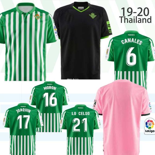

royal betis 2019 2020 soccer jersey juanmi canales maillot de foot fekir joaquin football shirt real betis 19-20 camiseta de futbol kits, Black;yellow