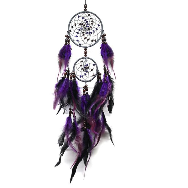 

purple home decoration retro feather dream catcher circular feathers