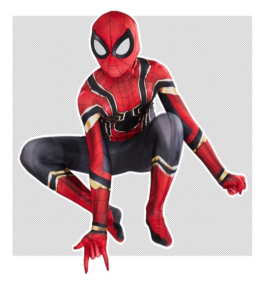 

as new spider man far from home cosplay costume zentai spiderman superhero bodysuit spandex suit for adult/ kids custom made as, Black;red