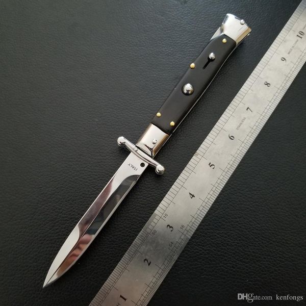 

TheOne 9" итальянский стилет Swinguard Dark Horn зеркало лезвие