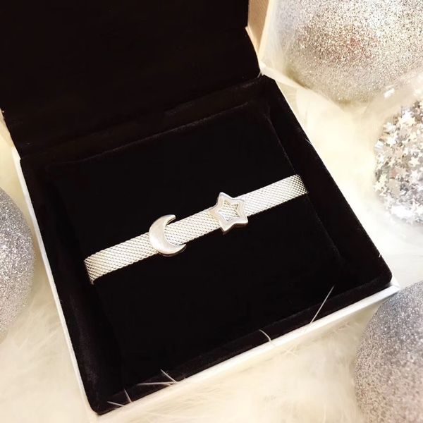 

copy 100%925 pure star and moon bracelet ing, Golden;silver