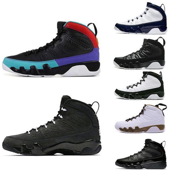 

unc 9 9s mens basketball shoes anthracite the spirit bred sports sneakers 7-13