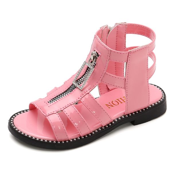 

children's shoes girl's sandals fashion princess shoes summer 2020 new korean style kids soft bottom little girl's roman, Black;red