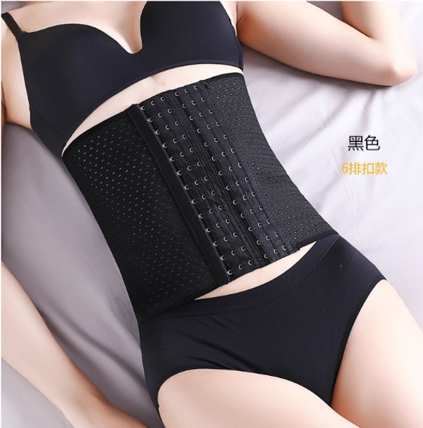 

woman hollow waist cinchers steel boned waist trainer body shaper adjustable shapewear corset slimming belt modeling strap 3 6 hooks