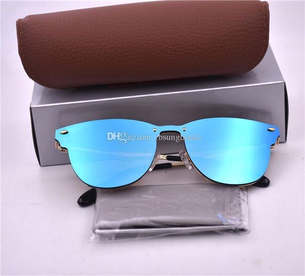 

luxury mens brand designer round sunglasses for men women bans uv protection sun glasses with box case, White;black