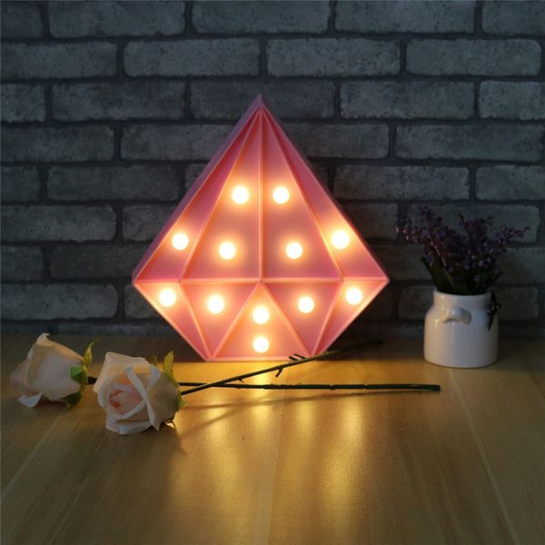 

fashion diamond shape table lamp bedroom decoration night light