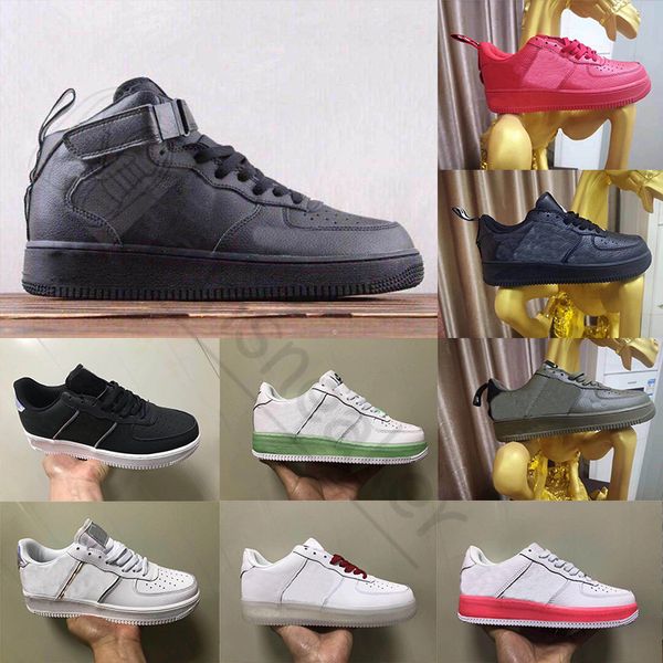 

2019 Forced Low Toy Bearbrick Running shoes For mens women Triple white Utility Black University Red mid 1 one Trainers sports sneakers