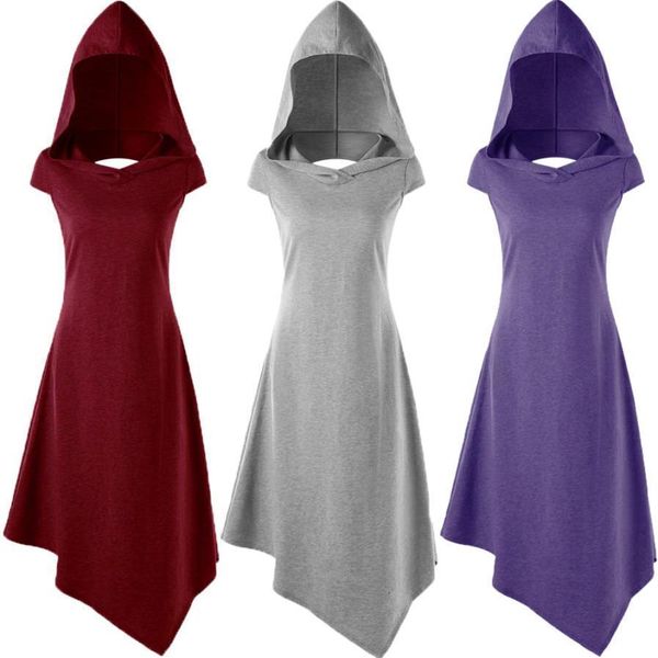 

womens dresses women clothes novelty dress fashion women summer asymmetrical dress hooded cut out midi dress women jul20 designer clothes, Black;gray