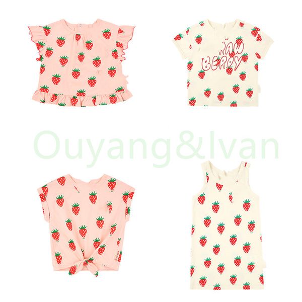 

2020 лето новые взрывозащищенные модели сплошной цвет вскользь девушки шаловливые милые клубники подтяжки детей юбка, Red;yellow