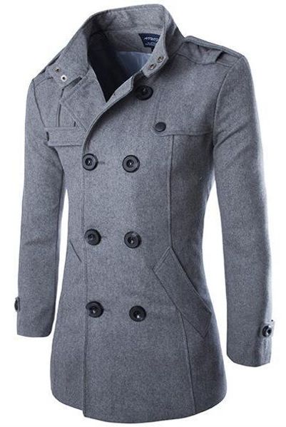 

woolen coat men british style double breasted long windbreaker jacket autumn winter new wool coat men grey black 4xl