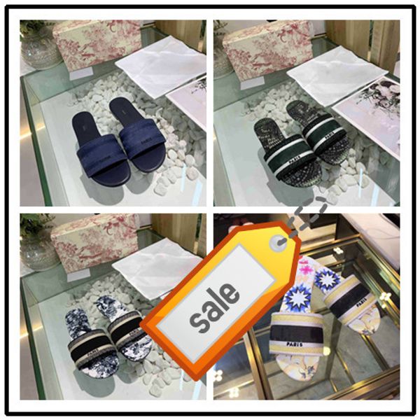 

горячее dazzle цветы женщины сандалии конструктора плоские тапочки вышивка тапочки, Black