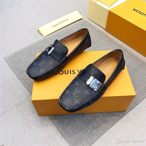 

2020 men shoes luxury brands genuine leather casual driving shoes men loafers moccasins slip on italian summer shoes for men yecq3, Black