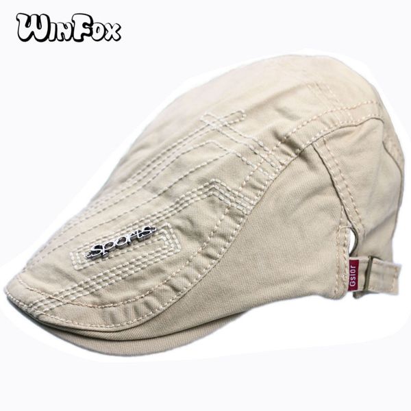 

winfox retro black beret navy cap men british style outdoor sports letter hat newsboy male french hats flat peaked caps, Blue;gray