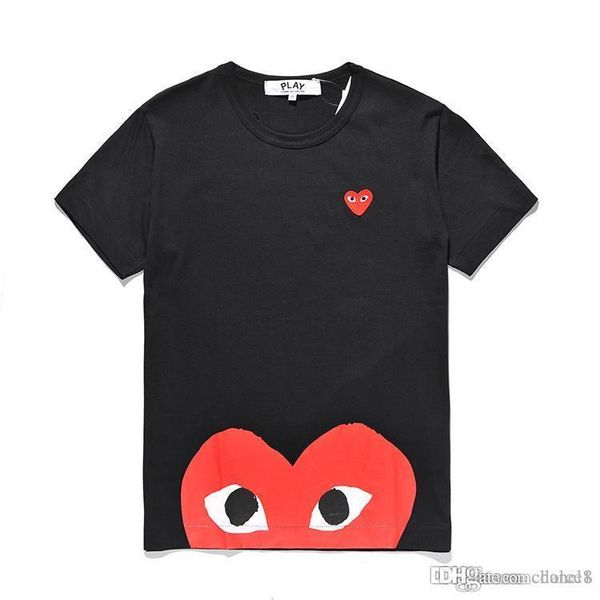 

19ss comme des garcons mens 18 designers t shirts off red heart tshirts summer fashion cotton white tee, Blue;gray
