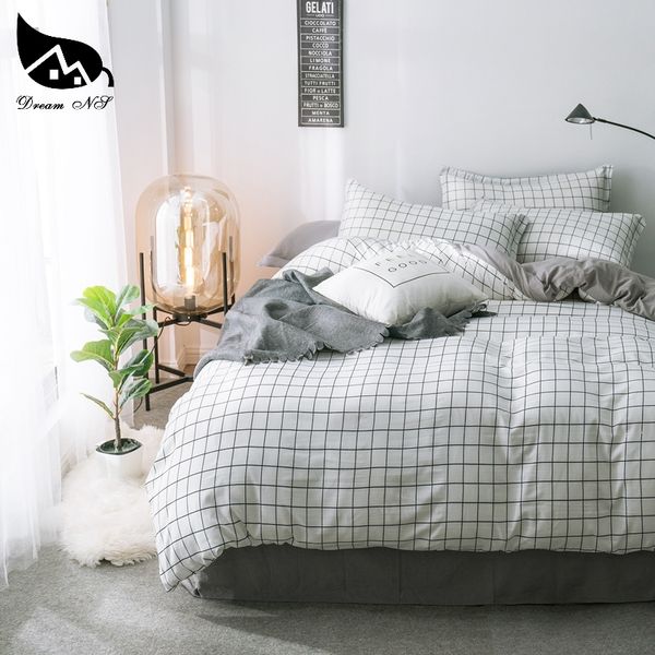 

dream ns black and white plaid bedding set for nordic simple cover pillowcase warm soft home bed room home textiles bedclothes