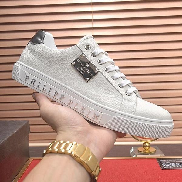 

philipp plein pp мужчины обувь дизайнерская дышащий квартиры chaussures налить hommes vintage lo-top sneaker мужская обувь повседневная lace, Black;green