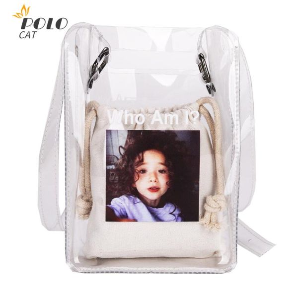 

clear pvc crossbody shoulder bag with transparent strap fashion pvc open beach bags composite 2020 messenger shoulder bags