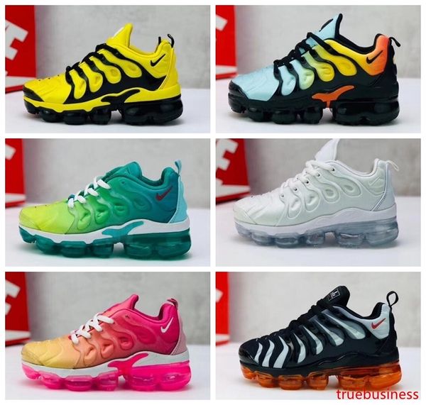 

2019 new tn plus kids trainers running shoes breathable girls boys youth tns bumblebee rainbow designer sports sneakers size 24-35