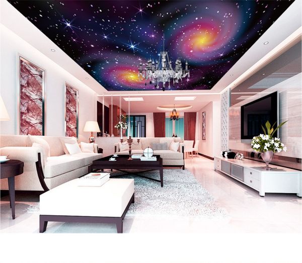 

современные 3d фото обои красочные фантазии вселенной звездное небо wall papers главная интерьер декор гостиная потолок lobby mural обои