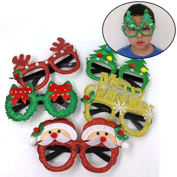 

christmas decorations for home decor new year glasses gifts for children santa claus deer snowman christmas ornaments random