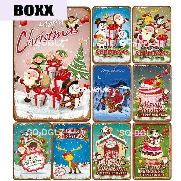 

счастливого рождества металлический знак бар стены / двери декор снег жестяной знак домашнего декора живопись таблички рождественский подаро
