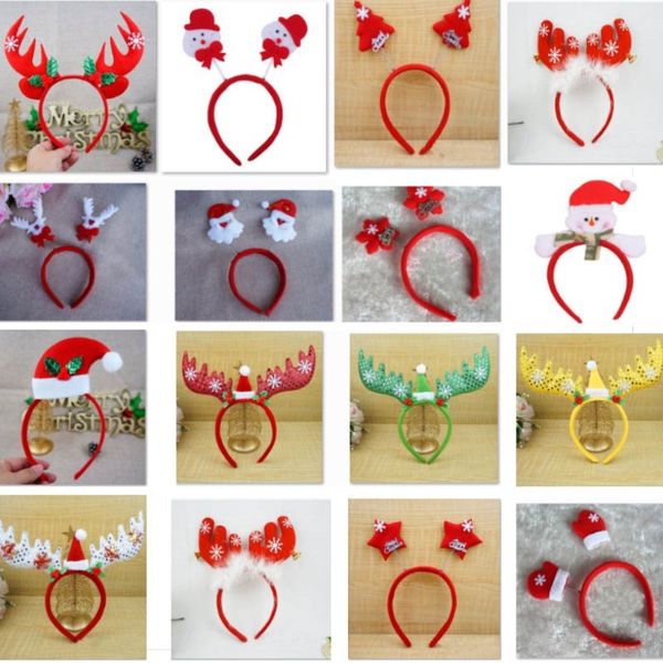 

christmas decorations christmas antler headband kid hair bands red non woven headband holiday party birthday party supplies fa2267