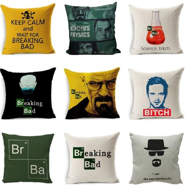 

breaking bad cushion cover linen throw pillows cover car sofa home decorative pillowcase decorativos cojines coussin