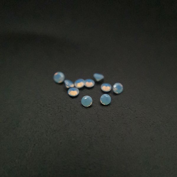 

247/2 good quality high temperature resistance nano gems facet round 2.25-3.0mm medium opal sky green blue synthetic stone 1000pcs/lot, Black