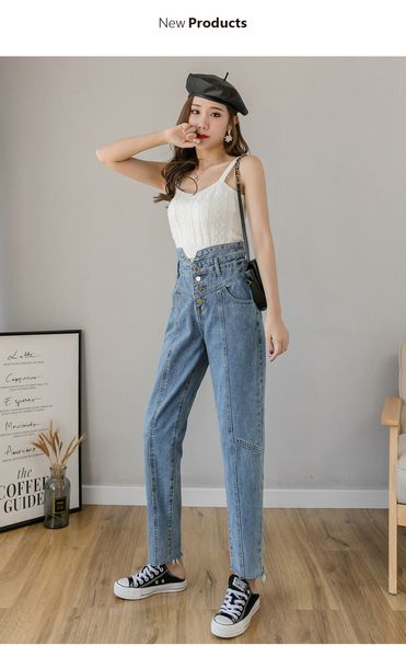 

dark blue women's tailored waist and hip princess jeans bk762