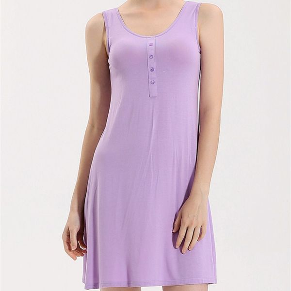 

fashion 2019 new arrival summer slim button thin sleepwear ladies black/purple/gray/pink sleeveless mini nightgowns, Black;red