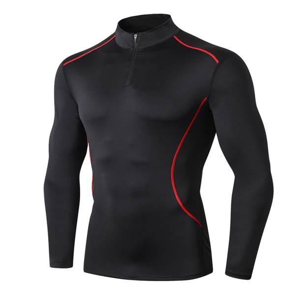 

sports running tshirt long sleeve winter antumn sports cloth fitness cloth quick dry tight running gym workout sportswear, Black;red