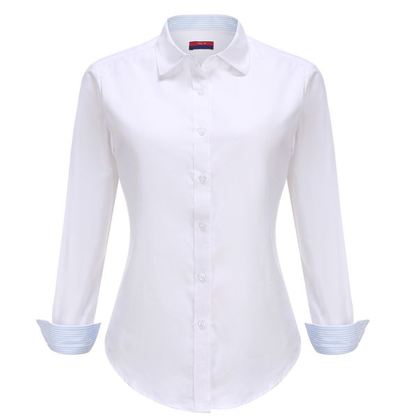 

women's blouses & shirts dioufoud women blouse 2021 casual long sleeved cotton oxford white shirt woman office plus size patchwork stri
