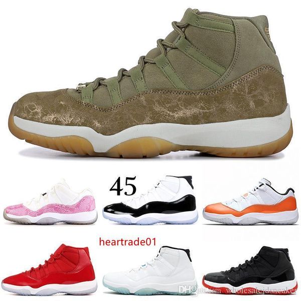 

11s olive mens basketball shoes concord snakeskin orange trance cap and gown legend blue navy gum 11 trainer sport sneakers 5.5-13