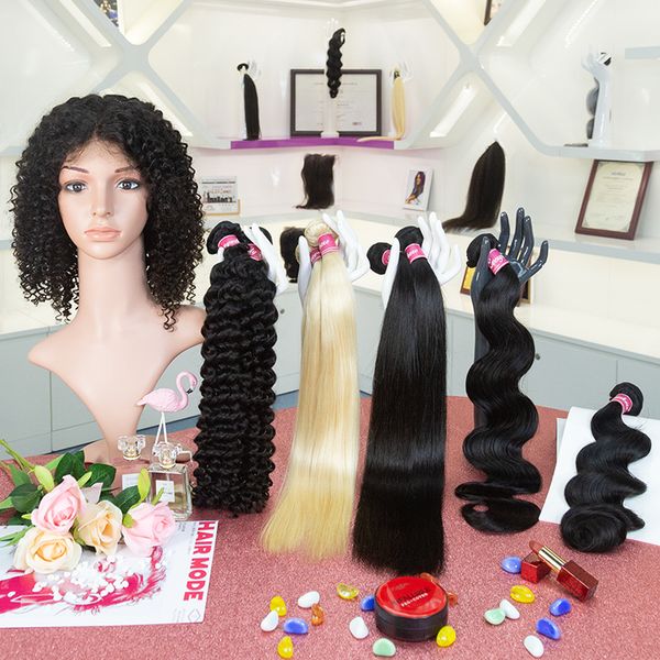 

virgin human hair can dye all color bundles virgin human hair extension human hair bundles deal within drop shipping sale, Black