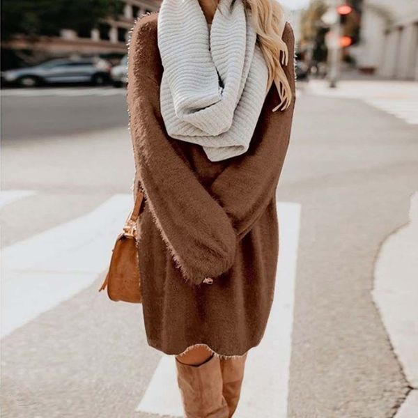

women dress ladies sweater round neck fashion autumn long sleeve jumper sexy, White;black