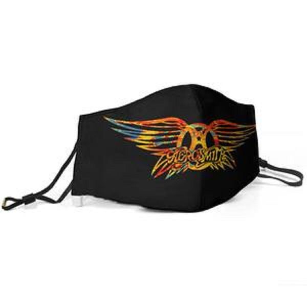 

women men face mask dust mask muffle aerosmith-design-band printed with adjustable ear hook mask, Silver
