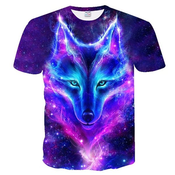 

dressing2020 2020 new men t shirt brand t-shirt war tshirt одежда тройники топы мужчины 3d звездное небо флуоресцентный волк футболка прохла, White;black