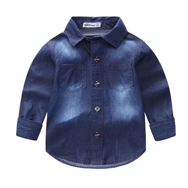 

children's denim cotton 2-7 years old boys shirt long-sleeved cardigan spring and autumn new korean shirt fashion baby shirt, White;black