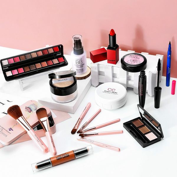 

10makeup set kits air cushion cream lipstick brush bllush mascara eyeliner eyebrow honey powder repair bar make up set cosmetics