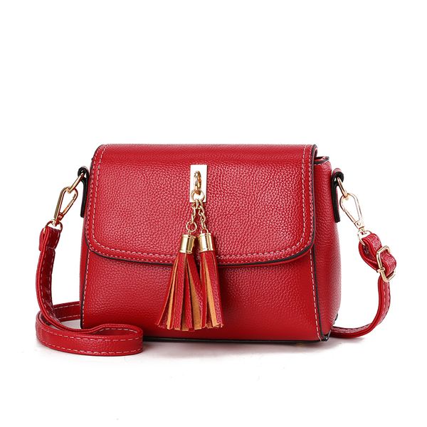 

сплошной цвет женщины кожа pu малый сумки кисточкой повседневная мода конструктор дамы малый телефон сумка плеча девушки мини-сумки